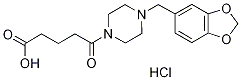 5-[4-(1,3-Benzodioxol-5-ylmethyl)piperazin-1-yl]-5-oxopentanoic acid hydrochloride Struktur