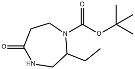 2-乙基-5-氧代-1,4-二氮杂环庚烷-1-甲酸叔丁酯, 1255147-08-0, 结构式