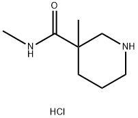 3-Methyl-piperidine-3-carboxylic acid methylamide hydrochloride Struktur