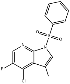 4-氯-5-氟-3-碘-1-(苯磺酰基)-1H-吡咯并[2,3-B]吡啶,1305324-87-1,结构式