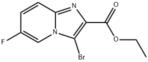 3-ブロモ-6-フルオロイミダゾ[1,2-A]ピリジン-2-カルボン酸エチル 化学構造式