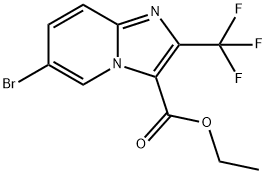 Ethyl 6-bromo-2-(trifluoromethyl)imidazo-[1,2-a]pyridine-3-carboxylate, 1427460-68-1, 结构式