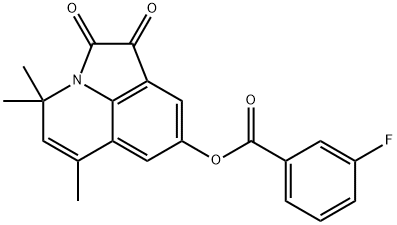 3-フルオロ安息香酸4,4,6-トリメチル-1,2-ジオキソ-1,2-ジヒドロ-4H-ピロロ[3,2,1-IJ]キノリン-8-イル 化学構造式