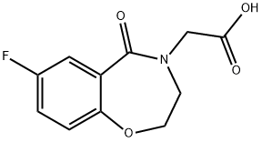 (7-氟-5-氧代-2,3-二氢-1,4-苯氧氮杂卓-4(5H)-基)乙酸, 874767-72-3, 结构式