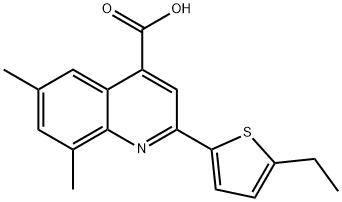 2-(5-エチルチエン-2-イル)-6,8-ジメチルキノリン-4-カルボン酸 化学構造式