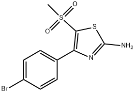 4-(4-ブロモフェニル)-5-(メチルスルホニル)-1,3-チアゾール-2-アミン 化学構造式