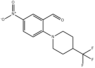 5-nitro-2-[4-(trifluoromethyl)piperidino]benzenecarbaldehyde Structure