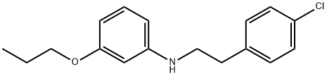 N-(4-クロロフェネチル)-3-プロポキシアニリン 化学構造式
