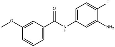 N-(3-アミノ-4-フルオロフェニル)-3-メトキシベンズアミド 化学構造式