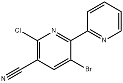 3-bromo-6-chloro-2,2'-bipyridine-5-carbonitrile Structure