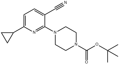 tert-butyl 4-(3-cyano-6-cyclopropyl-2-pyridinyl)tetrahydro-1(2H)-pyrazinecarboxylate Structure