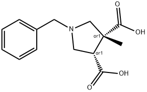 (3R,4S)-1-benzyl-3-methylpyrrolidine-3,4-dicarboxylic acid Structure