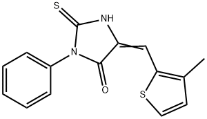 (5E)-2-mercapto-5-[(3-methyl-2-thienyl)methylene]-3-phenyl-3,5-dihydro-4H-imidazol-4-one Structure
