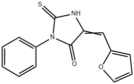 (5E)-5-(2-furylmethylene)-2-mercapto-3-phenyl-3,5-dihydro-4H-imidazol-4-one 结构式