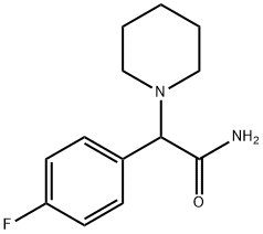 2-(4-フルオロフェニル)-2-ピペリジン-1-イルアセトアミド 化学構造式
