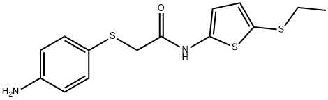 2-[(4-アミノフェニル)チオ]-N-[5-(エチルチオ)-2-チエニル]アセトアミド 化学構造式