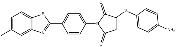3-[(4-aminophenyl)thio]-1-[4-(5-methyl-1,3-benzothiazol-2-yl)phenyl]pyrrolidine-2,5-dione Structure