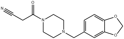 3-[4-(1,3-benzodioxol-5-ylmethyl)piperazin-1-yl]-3-oxopropanenitrile Struktur