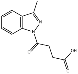 4-(3-メチル-1H-インダゾール-1-イル)-4-オキソブタン酸 化学構造式