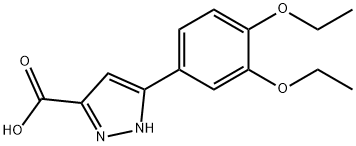 5-(3,4-diethoxyphenyl)-1H-pyrazole-3-carboxylic acid,1038563-07-3,结构式
