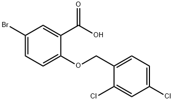 5-bromo-2-[(2,4-dichlorobenzyl)oxy]benzoic acid Structure