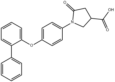 1-[4-(biphenyl-2-yloxy)phenyl]-5-oxopyrrolidine-3-carboxylic acid Struktur