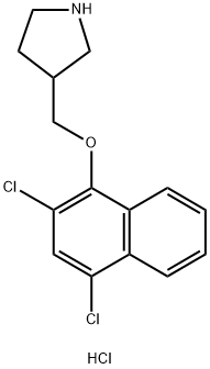 2,4-Dichloro-1-naphthyl 3-pyrrolidinylmethylether hydrochloride 结构式