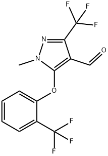 1-Methyl-3-(trifluoromethyl)-5-[2-(trifluoro-methyl)phenoxy]-1H-pyrazole-4-carbaldehyde Structure