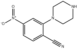 4-Nitro-2-piperazinobenzenecarbonitrile Struktur