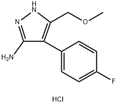 4-(4-Fluoro-phenyl)-5-methoxymethyl-2H-pyrazol-3-ylamine hydrochloride Struktur