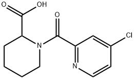 1-[(4-クロロ-2-ピリジニル)カルボニル]-2-ピペリジンカルボン酸 化学構造式