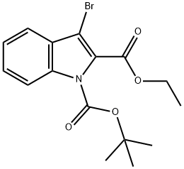 3-ブロモ-1H-インドール-1,2-二カルボン酸1-(TERT-ブチル)2-エチル 化学構造式