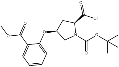 (2S,4S)-1-(tert-Butoxycarbonyl)-4-[2-(methoxy-carbonyl)phenoxy]-2-pyrrolidinecarboxylic acid|