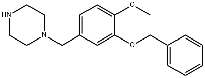 piperazine, 1-[[4-methoxy-3-(phenylmethoxy)phenyl]methyl]- Structure