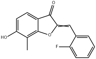 (2Z)-2-(2-Fluorobenzylidene)-6-hydroxy-7-methyl-1-benzofuran-3(2H)-one Structure