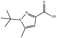 1-TERT-ブチル-5-メチル-1H-ピラゾール-3-カルボン酸 化学構造式
