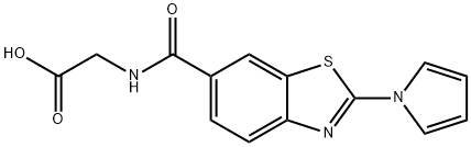 N-{[2-(1H-Pyrrol-1-yl)-1,3-benzothiazol-6-yl]-carbonyl}glycine Structure