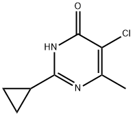 5-Chloro-2-cyclopropyl-6-methyl-pyrimidin-4-ol 化学構造式