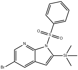 5-Bromo-1-(phenylsulfonyl)-2-(trimethylsilyl)-1H-pyrrolo[2,3-b]pyridine Struktur