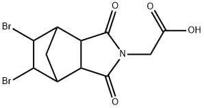 (5,6-Dibromo-1,3-dioxooctahydro-2H-4,7-methanoisoindol-2-yl)acetic acid Struktur