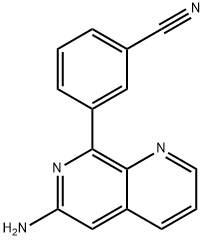 3-(6-Amino-1,7-naphthyridin-8-yl)benzonitrile Struktur