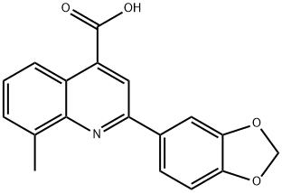 2-(1,3-苯并二唑-5-基)-8-甲基喹啉-4-羧酸, 932796-11-7, 结构式