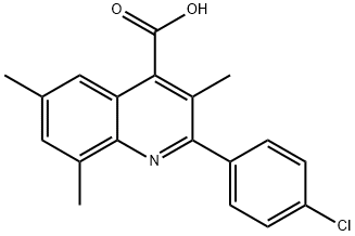 2-(4-クロロフェニル)-3,6,8-トリメチルキノリン-4-カルボン酸 化学構造式