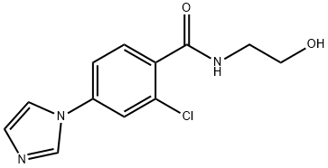 2-chloro-N-(2-hydroxyethyl)-4-(1H-imidazol-1-yl)benzenecarboxamide Structure