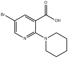 5-ブロモ-2-ピペリジノニコチン酸 化学構造式