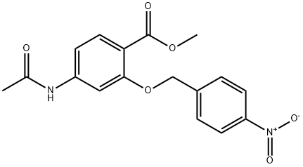 methyl 4-(acetylamino)-2-[(4-nitrobenzyl)oxy]benzenecarboxylate 化学構造式