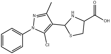 2-(5-Chloro-3-methyl-1-phenyl-1H-pyrazol-4-yl)-1,3-thiazolidine-4-carboxylic acid Structure