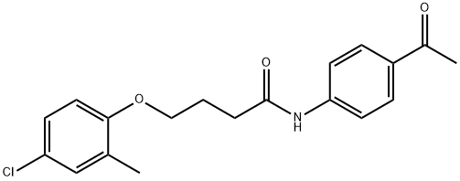 N-(4-Acetylphenyl)-4-(4-chloro-2-methylphenoxy)-butanamide Struktur