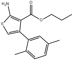 2-氨基-4-(2,5-二甲基苯基)噻吩-3-羧酸丙酯 结构式