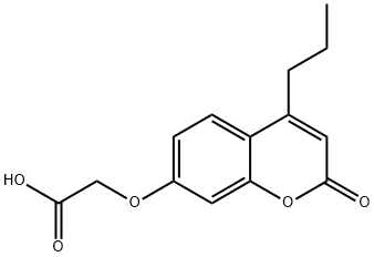 [(2-オキソ-4-プロピル-2H-クロメン-7-イル)オキシ]酢酸 化学構造式